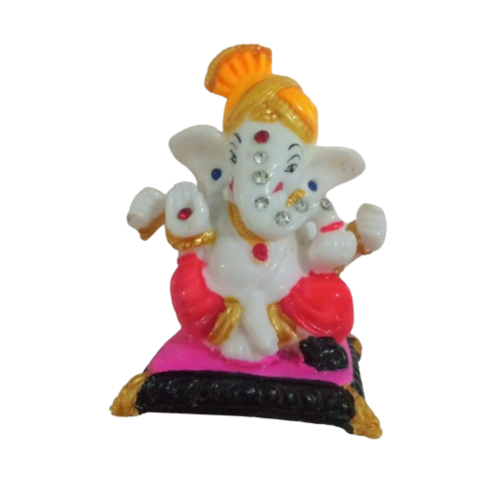 Puja N Pujari Ganesha Golden Color Showpiece Idol For Car Dashboard - Distacart