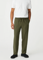 Thumbnail for Fabmade Olive Green Cotton Linen Pajama For Men - Distacart