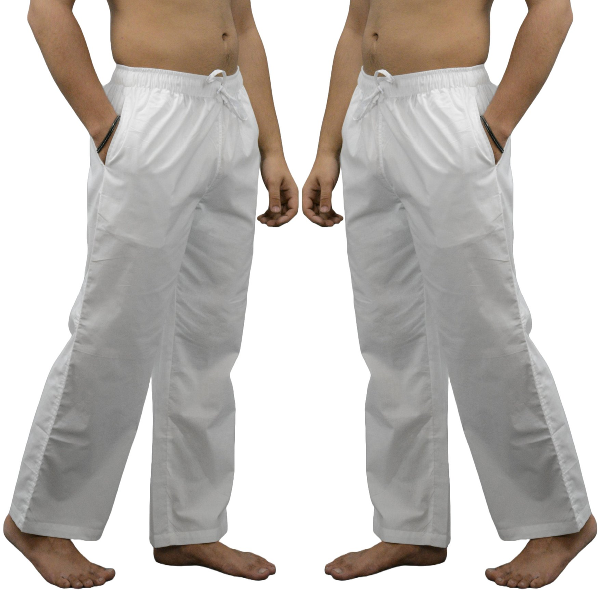 Fabmade Pack Of 2 White Combo Men Pajama - Distacart