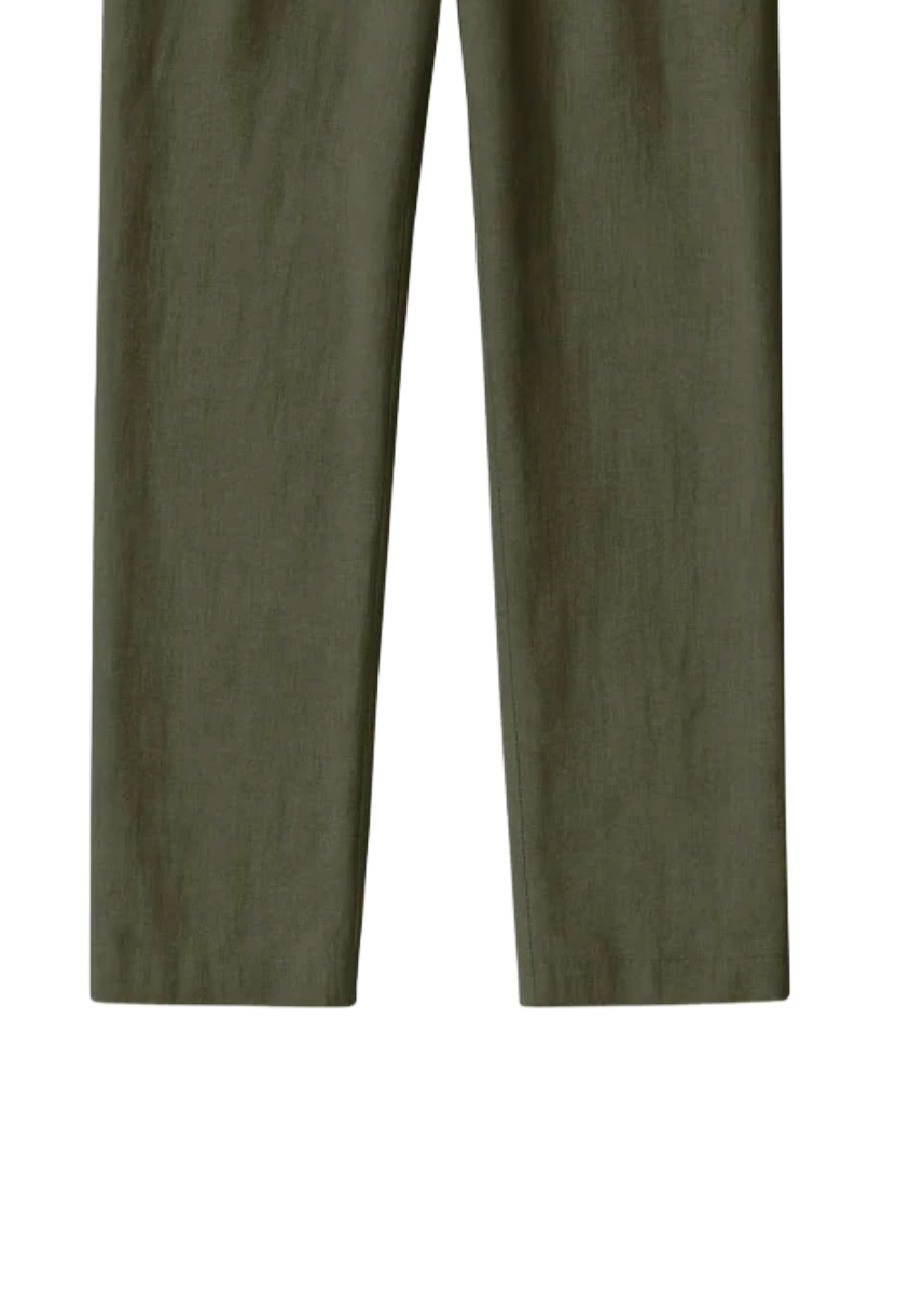 Fabmade Men’S Linen Pajama Combo – Olive & White (Pack Of 2) - Distacart