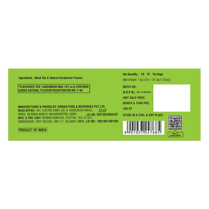 Girnar Black Tea Bags - Elaichi - Distacart
