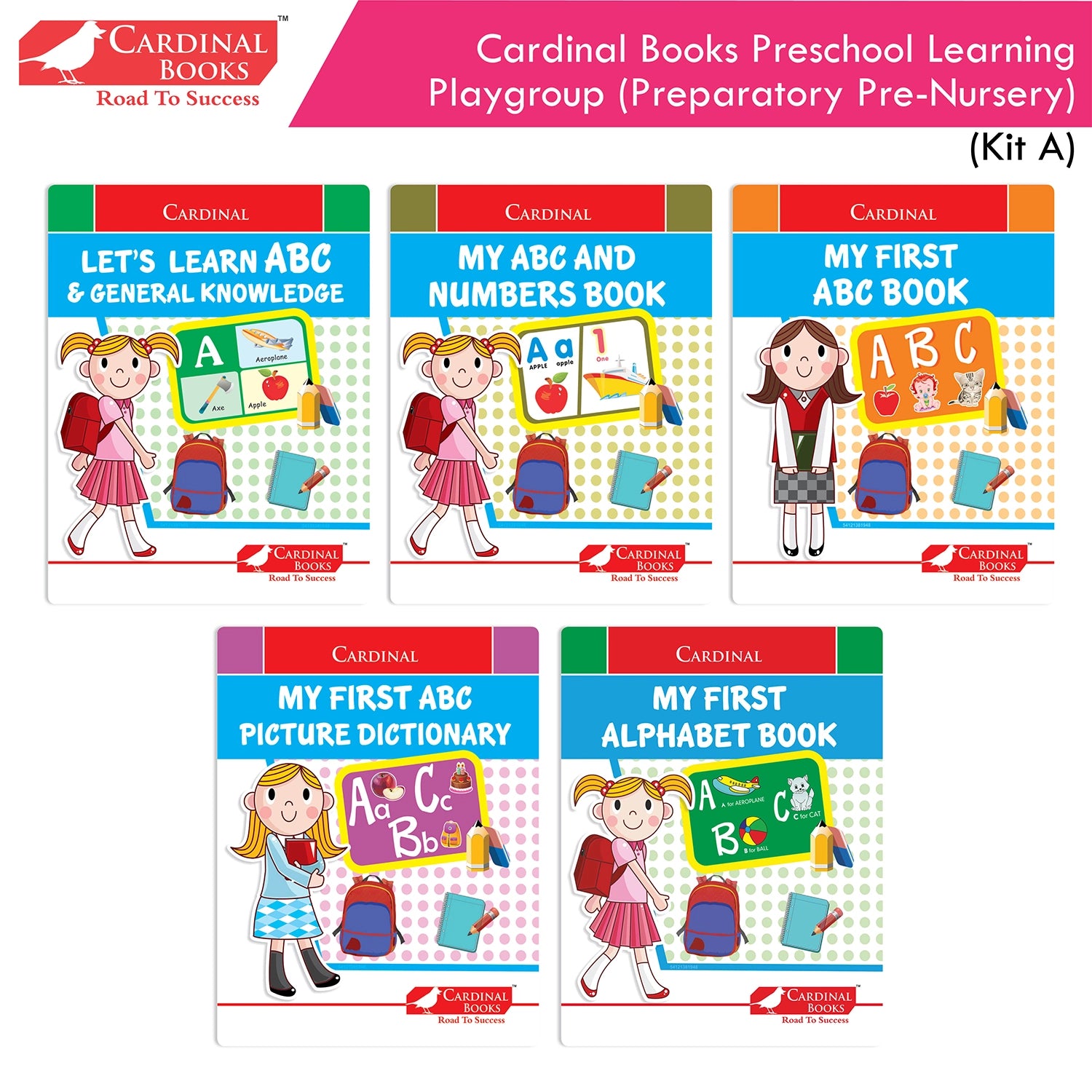 Cardinal Books Preschool Learning Playgroup (Preparatory Pre-Nursery) Kit A| Ages 2-3 Years| My First ABC Picture Dictionary - Distacart