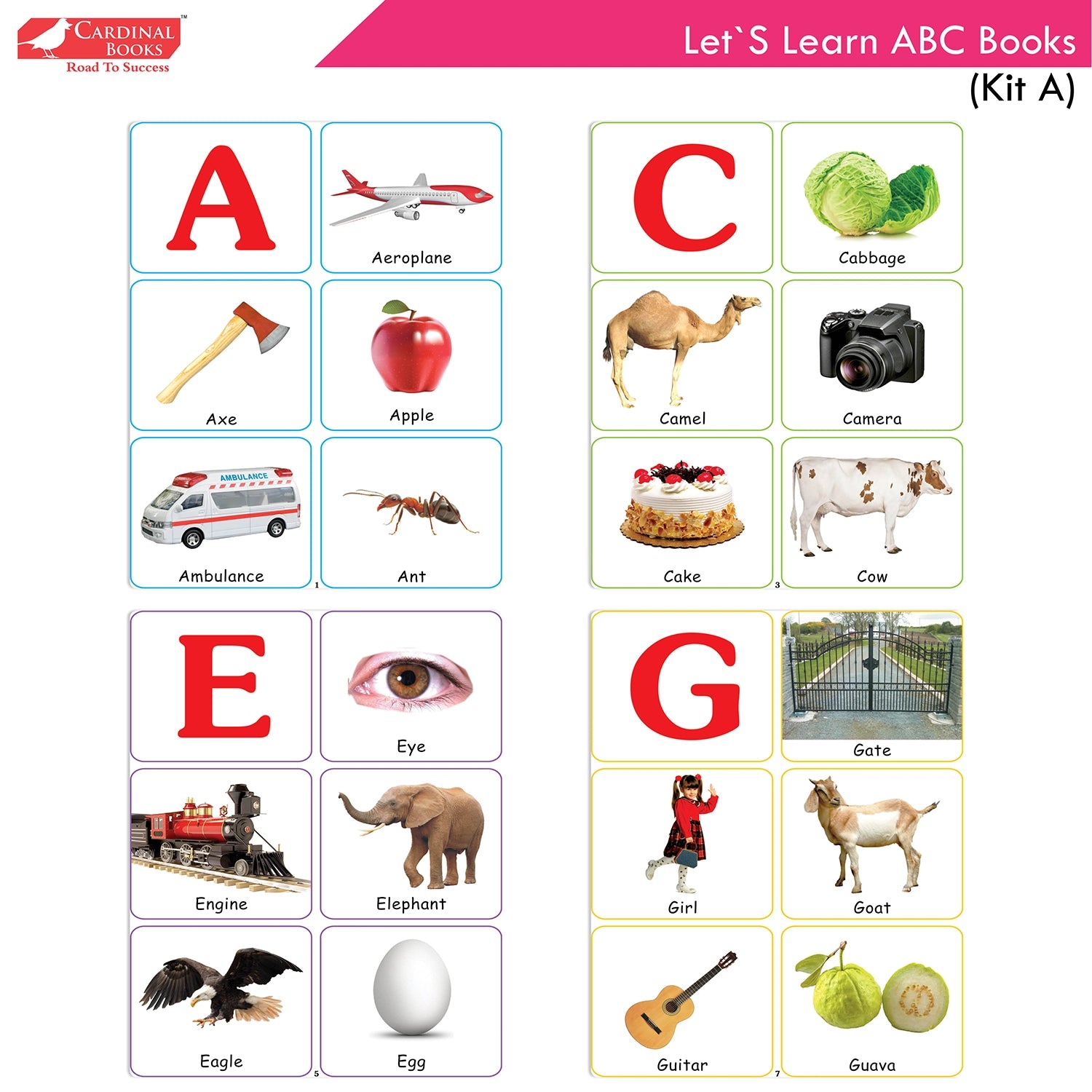 Cardinal Books Preschool Learning Playgroup (Preparatory Pre-Nursery) Kit A| Ages 2-3 Years| My First ABC Picture Dictionary - Distacart