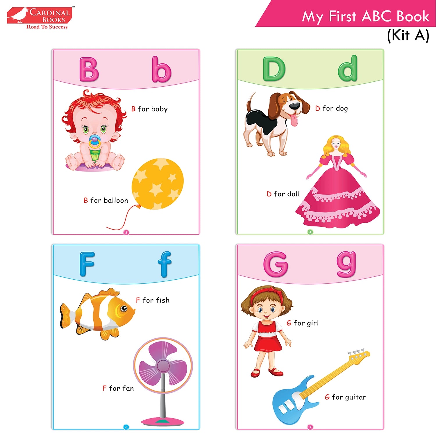 Cardinal Books Preschool Learning Playgroup (Preparatory Pre-Nursery) Kit A| Ages 2-3 Years| My First ABC Picture Dictionary
