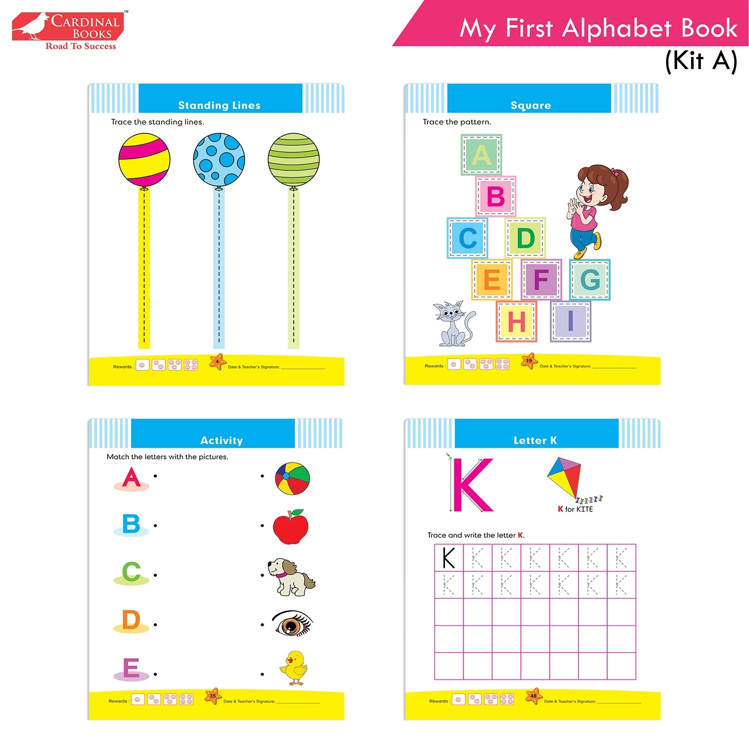 Cardinal Books Preschool Learning Playgroup (Preparatory Pre-Nursery) Kit A| Ages 2-3 Years| My First ABC Picture Dictionary