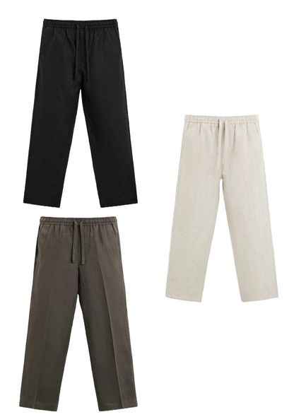 Fabmade Men’S Premium Linen Pajama Combo – Pack Of 3 - Distacart