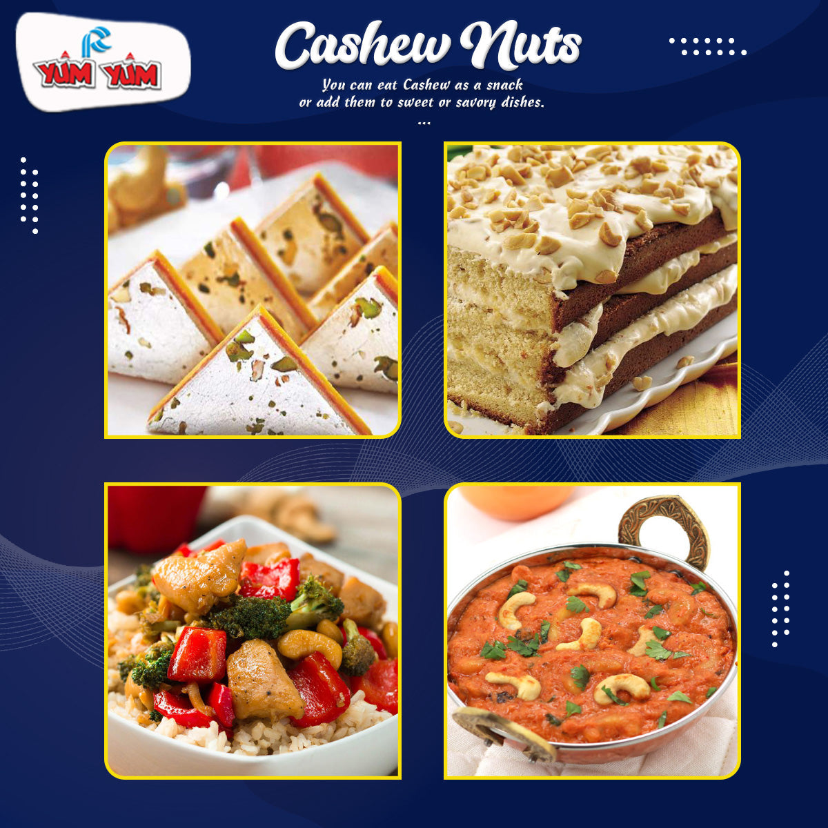 Yum Yum Roasted & Salted Cashews Box - Dista
