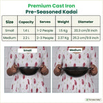 Thumbnail for The Indus Valley CASTrong Cast Iron Kadai, Pre-seasoned, Nonstick, 100% Pure, Toxin-free, 20.3cm, 1.4L, 1.5kg