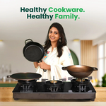 Thumbnail for The Indus Valley CASTrong Cast Iron Cookware Set: Tawa + Kadai, Kitchen Set for Home, Pre-seasoned, 100% Pure, Toxin-free, Induction