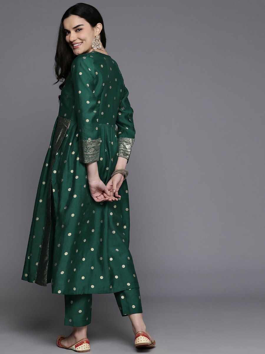 Ahalyaa Women's Traditional wear Kurta Set - Green - Distacart