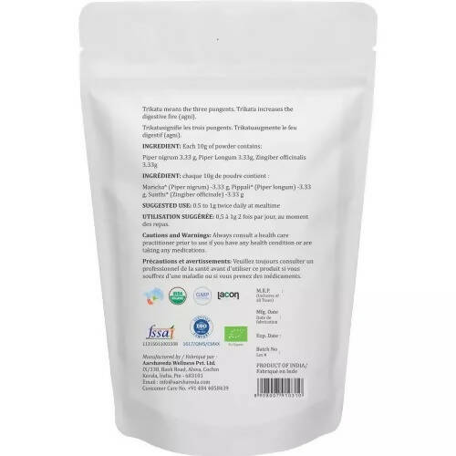 Aarshaveda Organic Trikatu Powder - Distacart