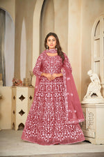 Thumbnail for Jyoti Fashion Women's Gajri Net Embroidered Anarkali Kurta Pant Set With Dupatta - Distacart