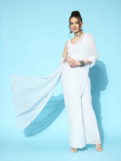 Ahalyaa Women's Traditional wear Saree - White - Distacart