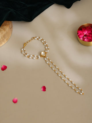 Ruby Raang Gold Kundan & Pearl Haath Phool
