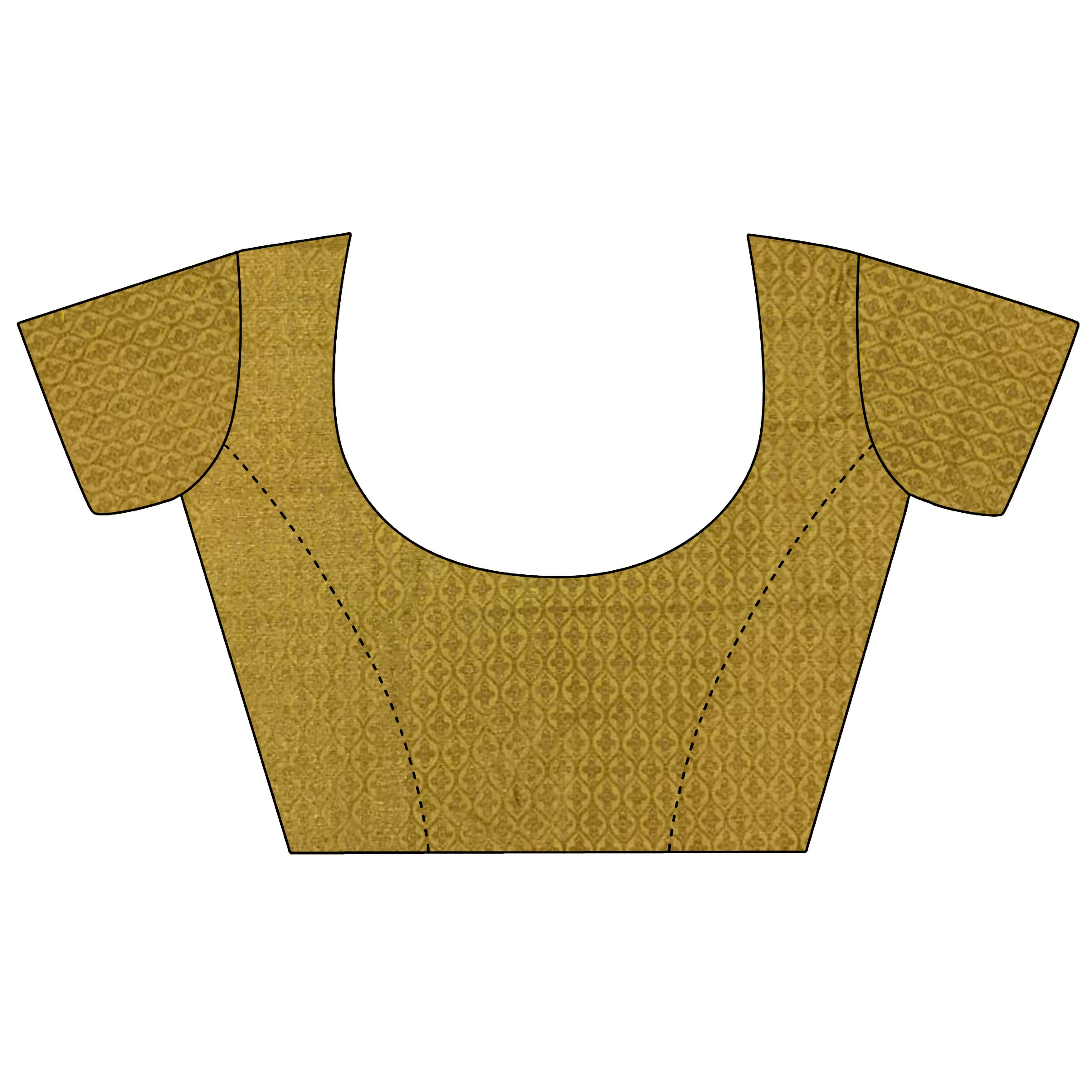 Joban Fashion Golden Yellow Banarasi Soft Lichi Silk Checks & Woven Saree