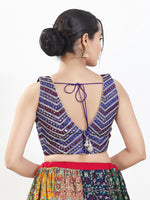 Thumbnail for Joban Fashion Purple Silk Padded Blouse With V Neck Sleeveless - Distacart