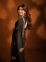 Thumbnail for Joban Fashion Black Rangoli Crush Silk Party Wear Sarees - Distacart