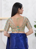 Thumbnail for Joban Fashion Pista-Green Shift Elbow Sleeveless Back Open Blouse