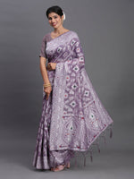 Thumbnail for Astita Linen Cotton Violet Saree