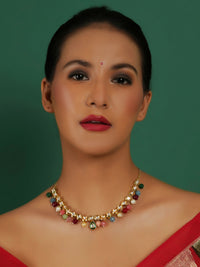 Thumbnail for Kundan Necklace (Multi Color) - Ruby Raang - Distacart