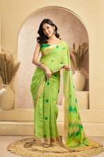 Thumbnail for Vastranavya Mint Green Digital Printed Linen Ready To Wear Pocket Saree with Unstitched Blouse - Distacart