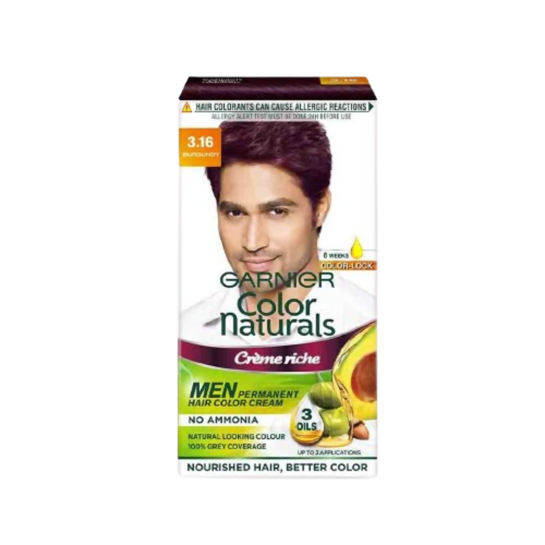 Garnier Color Naturals Creme Riche Men Hair Color - Shade 3.16 Burgundy - Distacart
