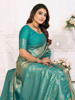 Thumbnail for Aastha Fashion Sea Green Tissue Silk Weaving Saree - Distacart