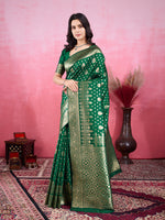 Thumbnail for Vedant Vastram Banarasi Silk Fashion Saree - Green - Distacart