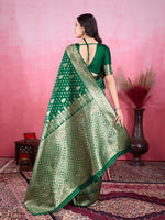 Thumbnail for Vedant Vastram Banarasi Silk Fashion Saree - Green - Distacart