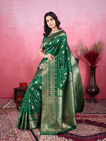 Thumbnail for Vedant Vastram Banarasi Silk Fashion Saree - Green - Distacart