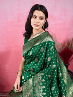 Thumbnail for Vedant Vastram Banarasi Silk Fashion Saree - Green - Distacart