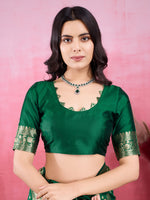 Thumbnail for Vedant Vastram Banarasi Silk Fashion Saree - Green - Distacart