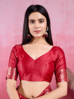 Thumbnail for Vedant Vastram Banarasi Silk Fashion Saree - Red - Distacart