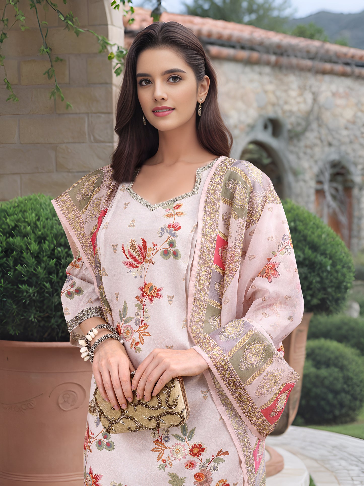 Hypnotex Position Digital Print With Position Foil Kurta Set -Off White - Dista