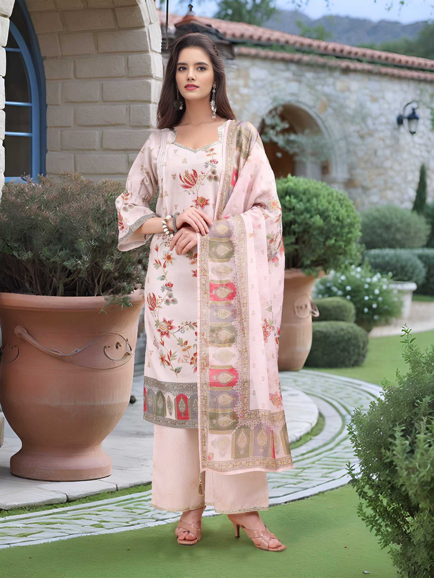 Hypnotex Position Digital Print With Position Foil Kurta Set -Off White - Dista