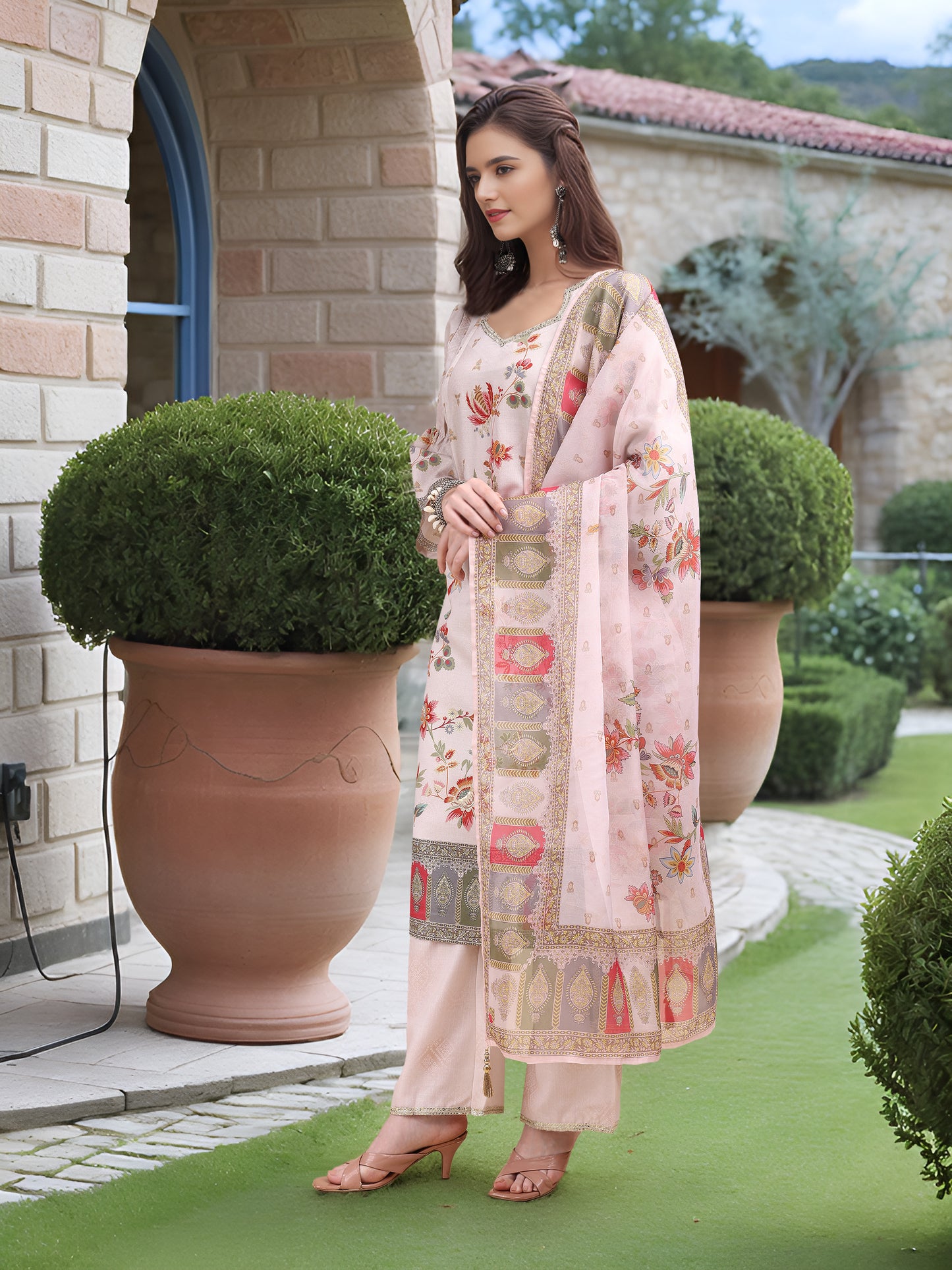 Hypnotex Position Digital Print With Position Foil Kurta Set -Off White - Dista
