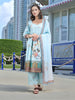 Hypnotex Position Digital Print With Position Foil Kurta Set -Sky Blue - Dista