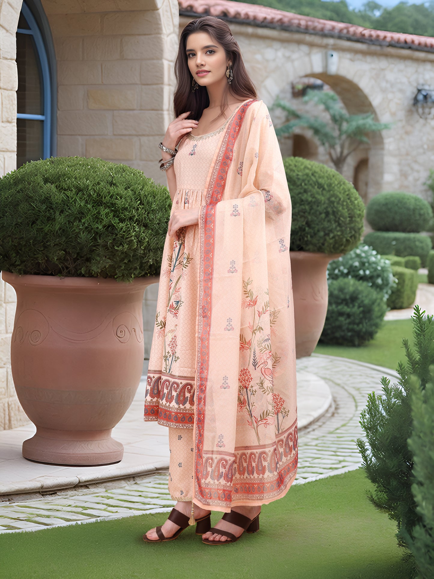 Hypnotex Position Digital Print With Position Foil Kurta Set -Off White - Dista