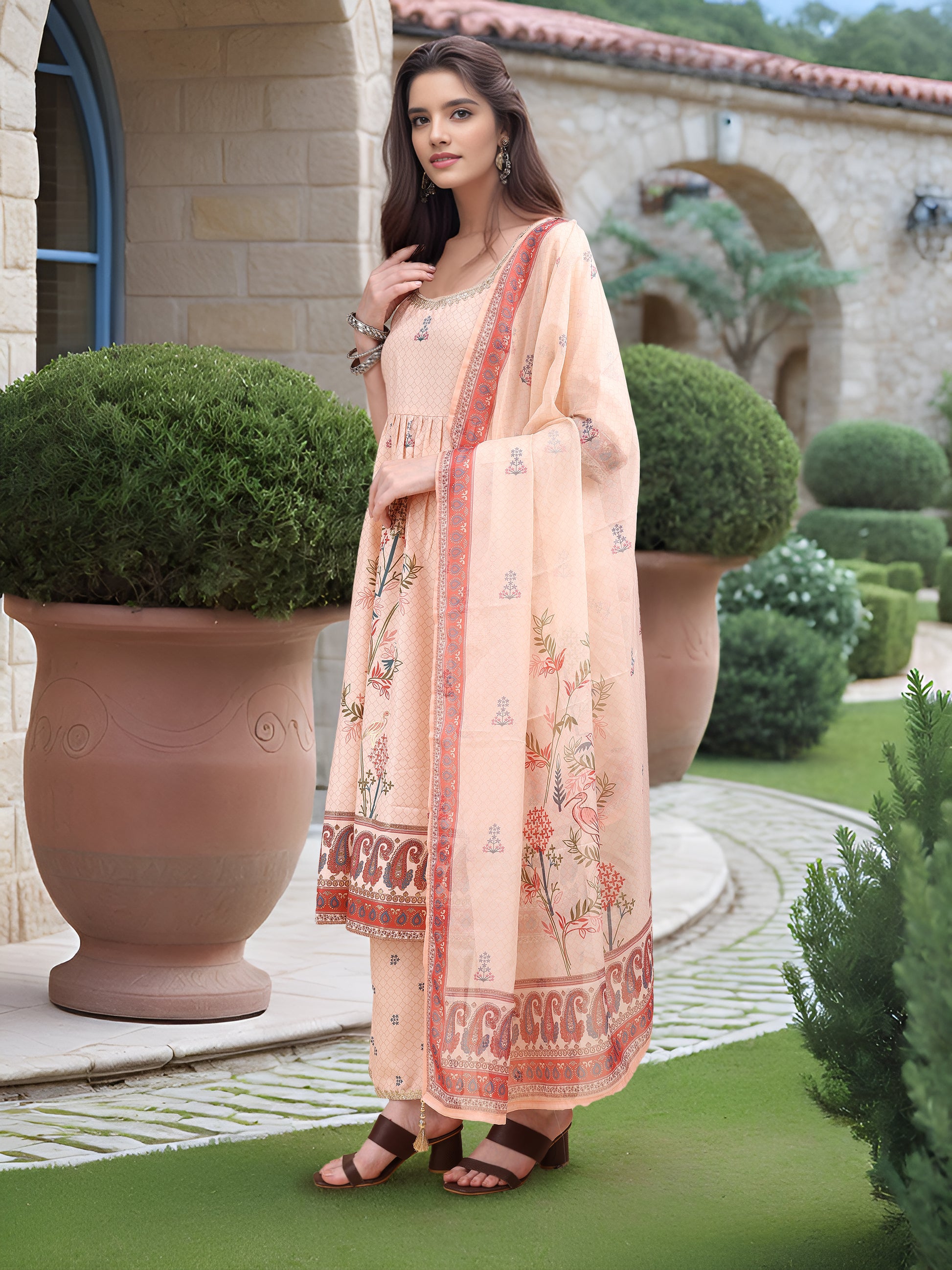 Hypnotex Position Digital Print With Position Foil Kurta Set -Off White - Dista
