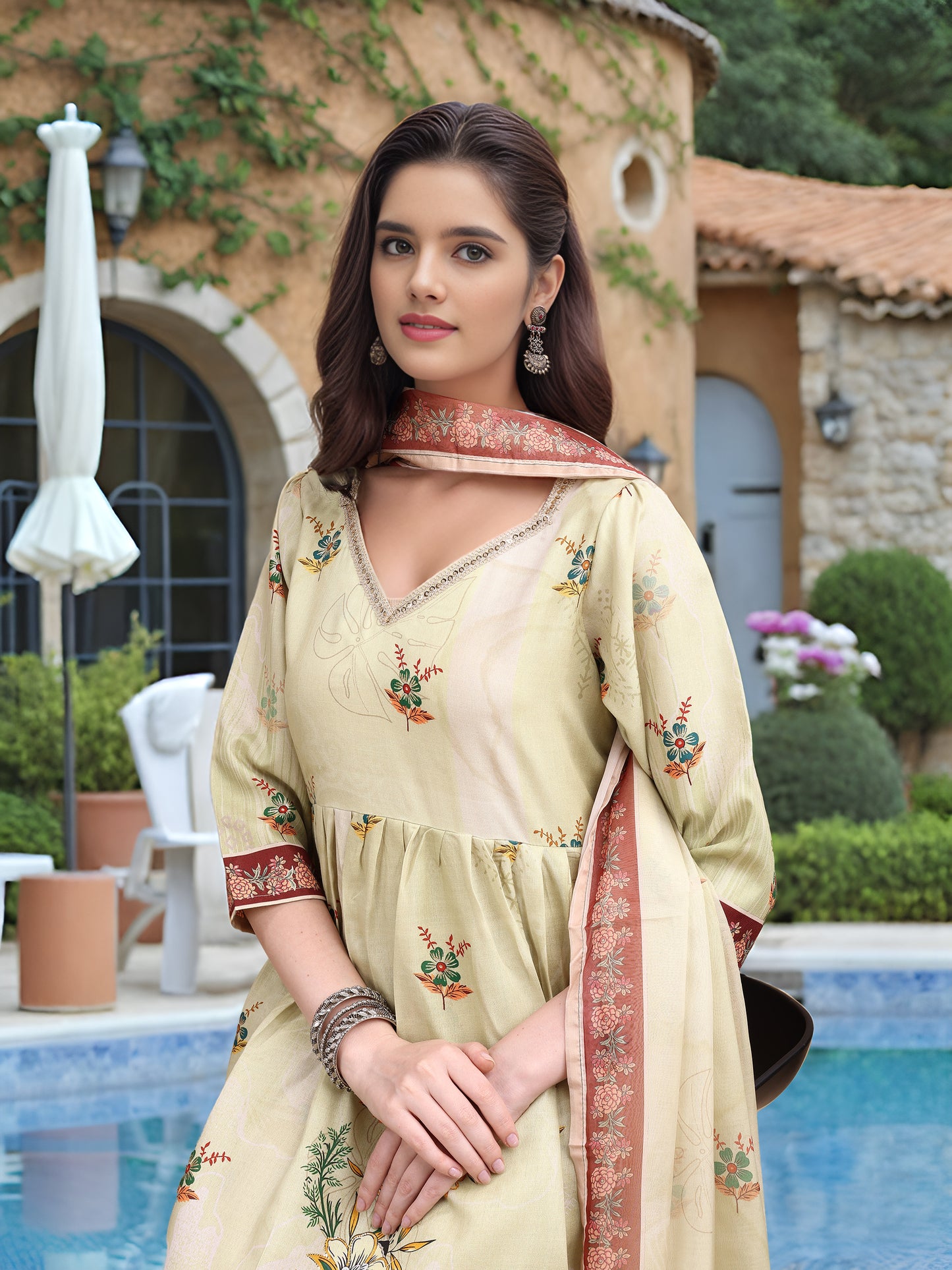 Hypnotex Position Digital Print With Position Foil Kurta Set -Off White - Dista