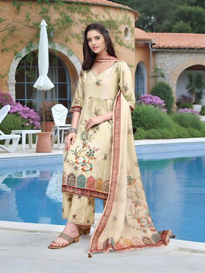 Hypnotex Position Digital Print With Position Foil Kurta Set -Off White - Dista