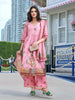 Hypnotex Position Digital Print With Position Foil Kurta Set -Pink - Dista