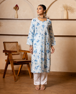 Thumbnail for Gharana India Mul Cotton Kurta Floral Printed Blue - Dista