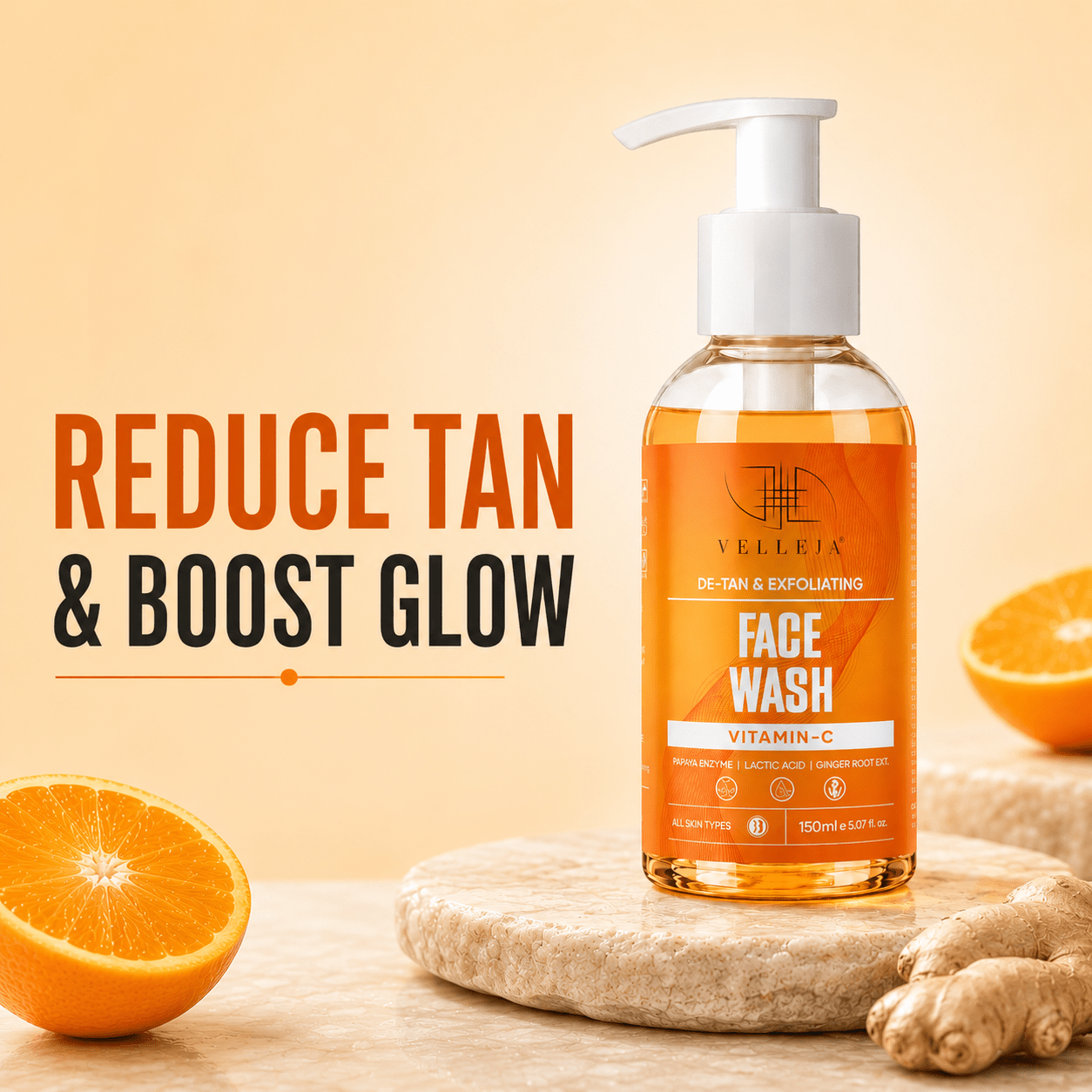 de tan exfoliating face wash vitamin c tan removal brightening face cleanser