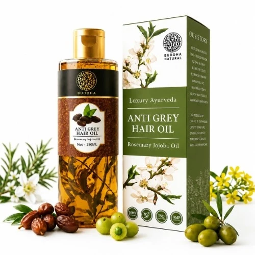 Buddha Natural Anti Grey Hair Oil For Anti Greying and Natural Hair Color