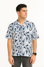 Thumbnail for Fabmade Men’S Abstract Print Cuban Collar Shirt - Distacart