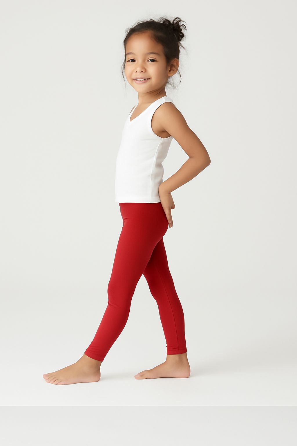 Chilins Lycra Red Cotton Legging for Girls - Distacart
