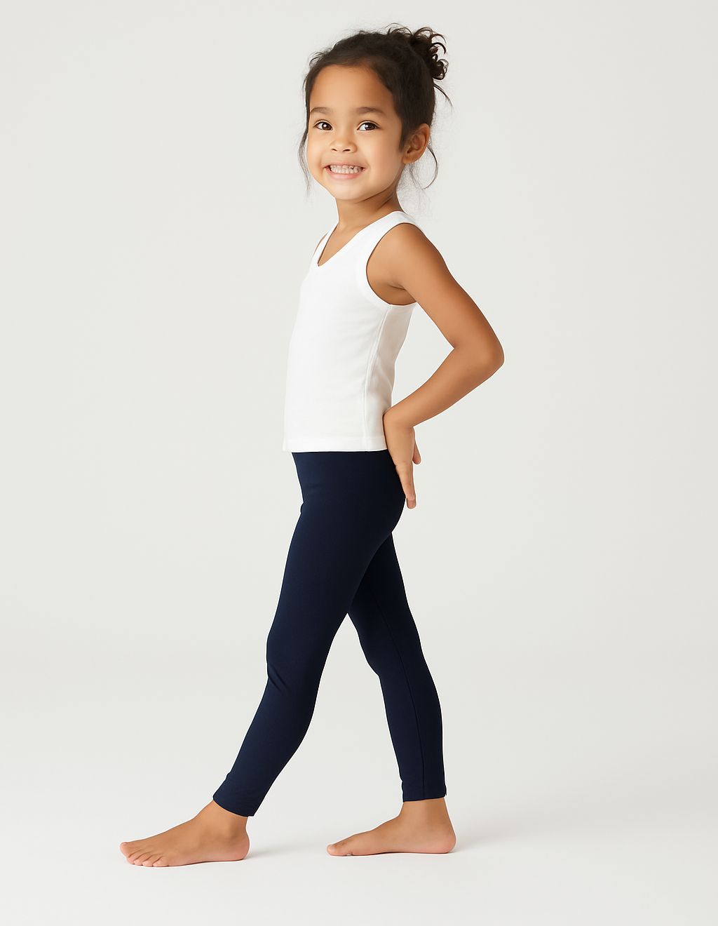 Chilins Lycra Blue Cotton Legging for Girls