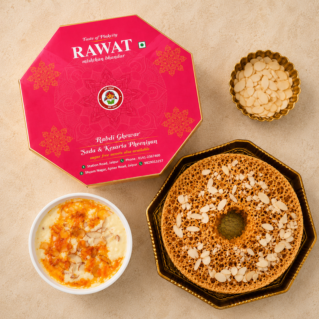 SweeDesi Rawat Malai Ghewar Combo - Dista