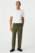 Thumbnail for Fabmade Men’S Linen Pajama Combo – Olive & White (Pack Of 2) - Distacart